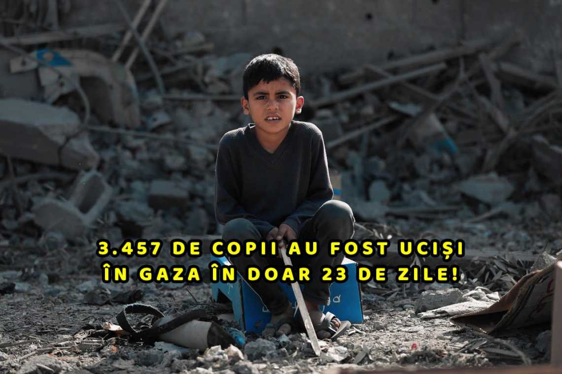 GAZA: Mai mulți copii au murit &icirc;n 3 săptăm&acirc;ni dec&acirc;t &icirc;n toate războaiele lumii &icirc;n 1 an